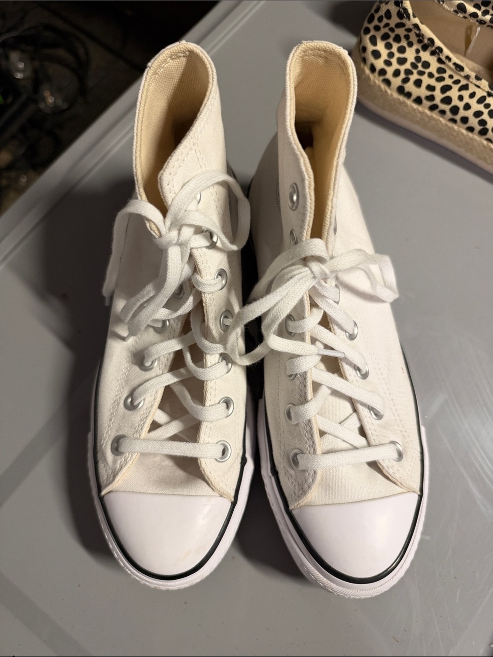Classic White lift Hi Top Canvas Sneakers